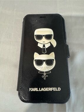 Karl Lagerfeld Choupette Leatherette Phone Case with Iconic Logo - Pre-loved/EUC